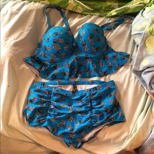 (SOLD) Torrid Swim Pineapple Print Bikini Size 1